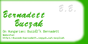 bernadett buczak business card